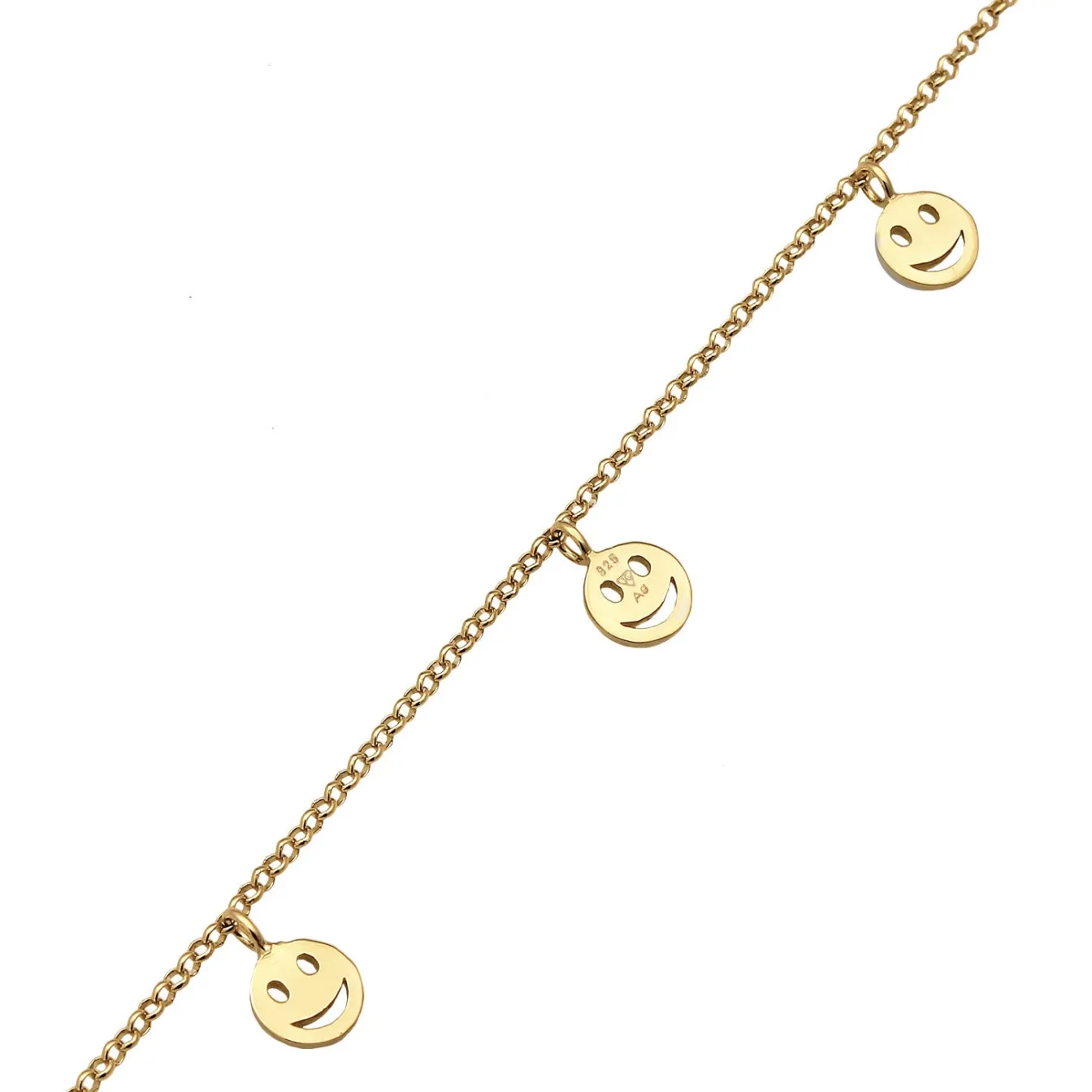 Elli "Choker mit Smiling Face< Halsketten|Silber