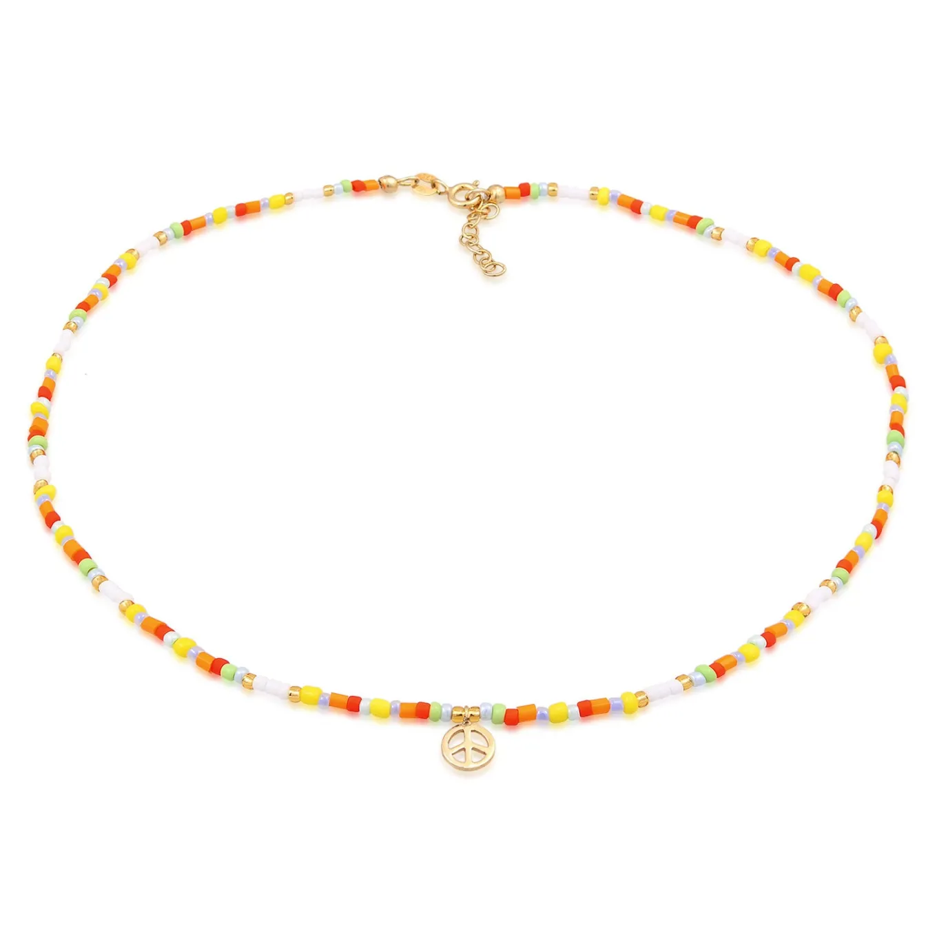 Elli "Choker Peace Beads< Halsketten|Vergoldet
