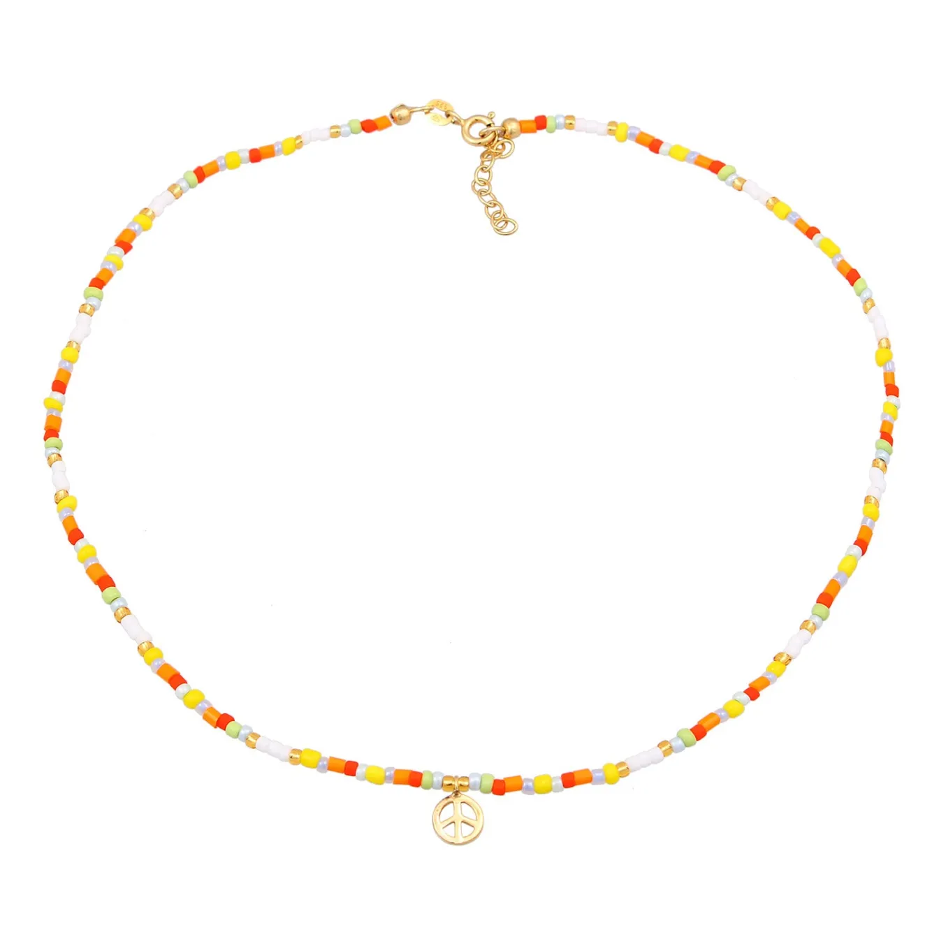Elli "Choker Peace Beads< Halsketten|Vergoldet