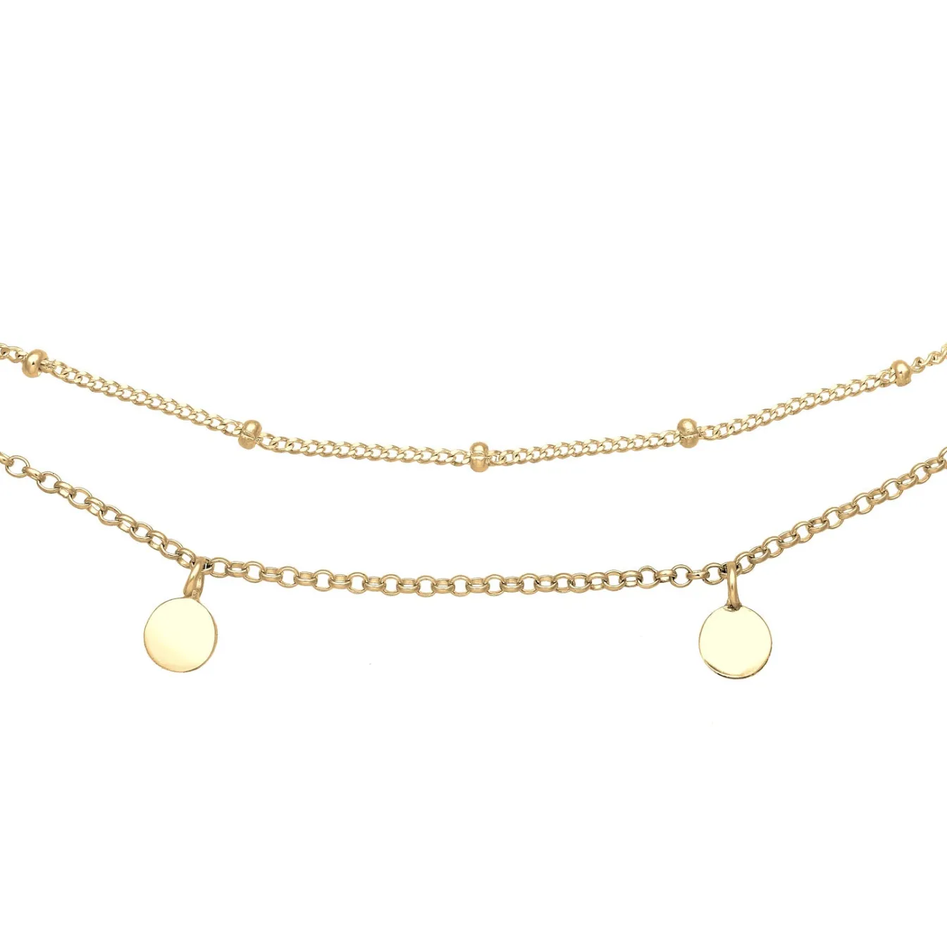 Elli "Choker Plättchen< Halsketten|Vergoldet