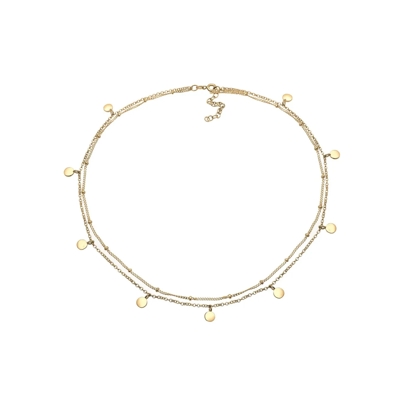 Elli "Choker Plättchen< Halsketten|Vergoldet