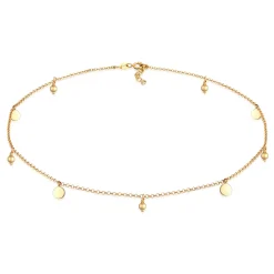 Elli "Choker Plättchen< Halsketten|Vergoldet