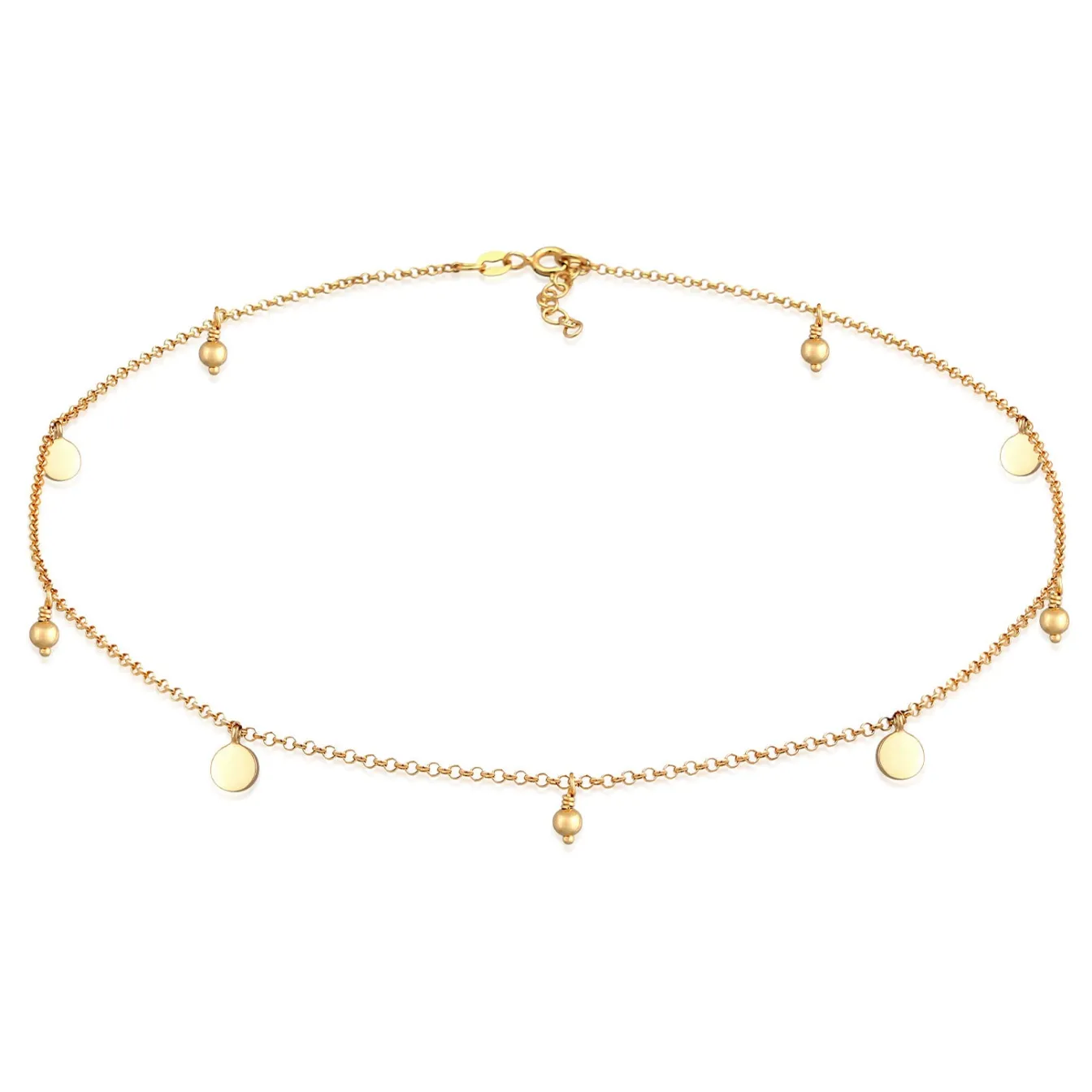 Elli "Choker Plättchen< Halsketten|Vergoldet