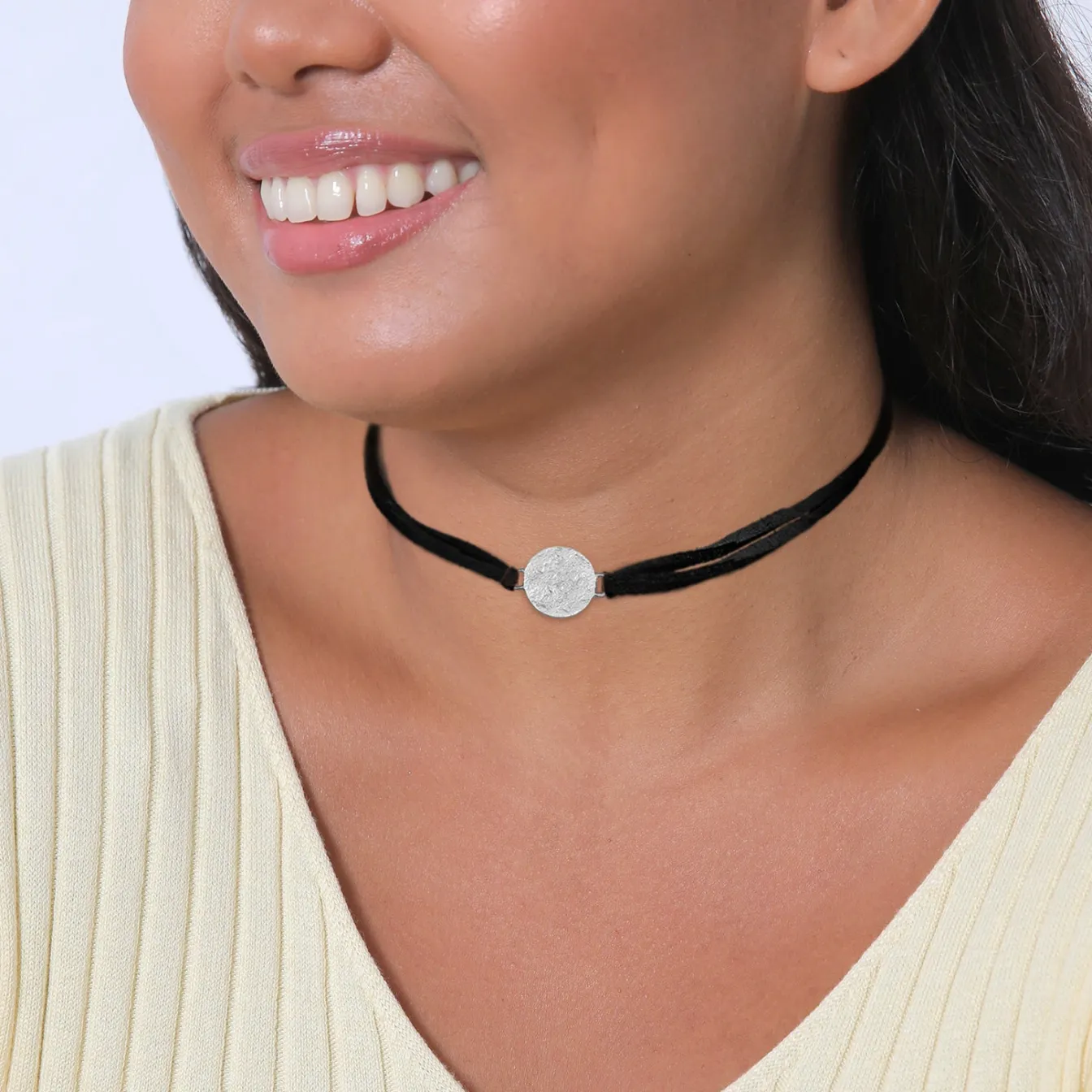 Elli "Choker Plättchen< Halsketten|Silber