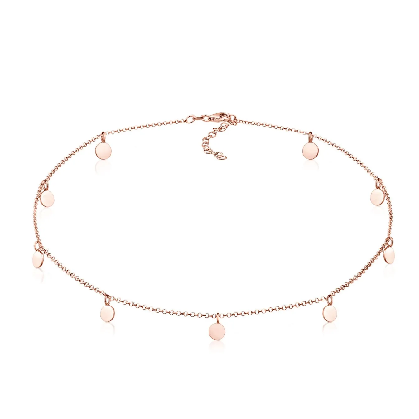 Elli "Choker Plättchen< Roségold|Halsketten