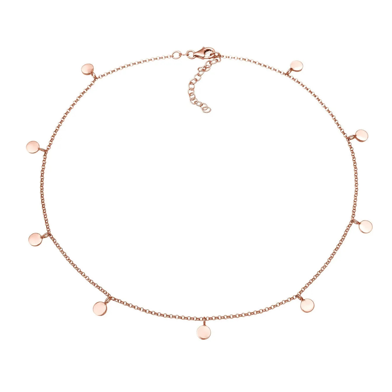Elli "Choker Plättchen< Roségold|Halsketten