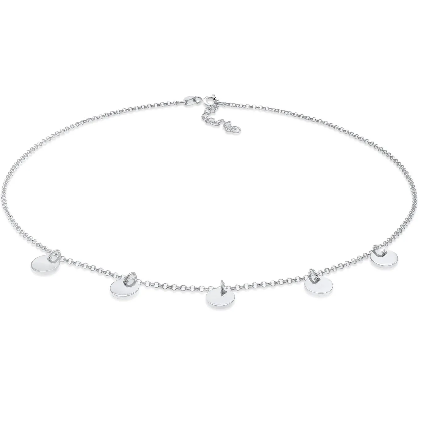 Elli "Choker Plättchen Anhänger< Halsketten|Silber