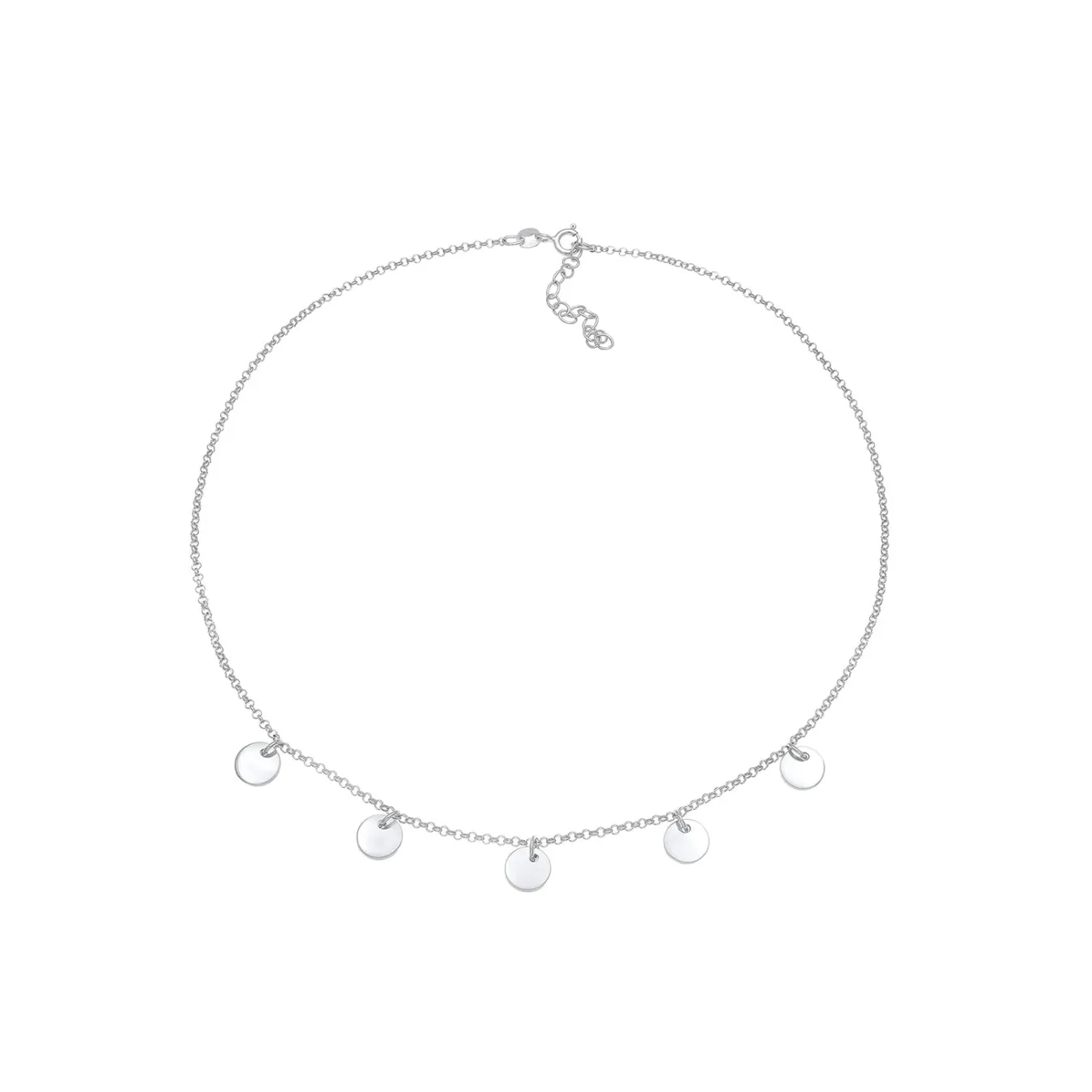 Elli "Choker Plättchen Anhänger< Halsketten|Silber