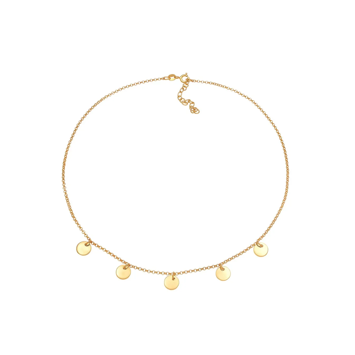 Elli "Choker Plättchen Anhänger< Halsketten|Silber