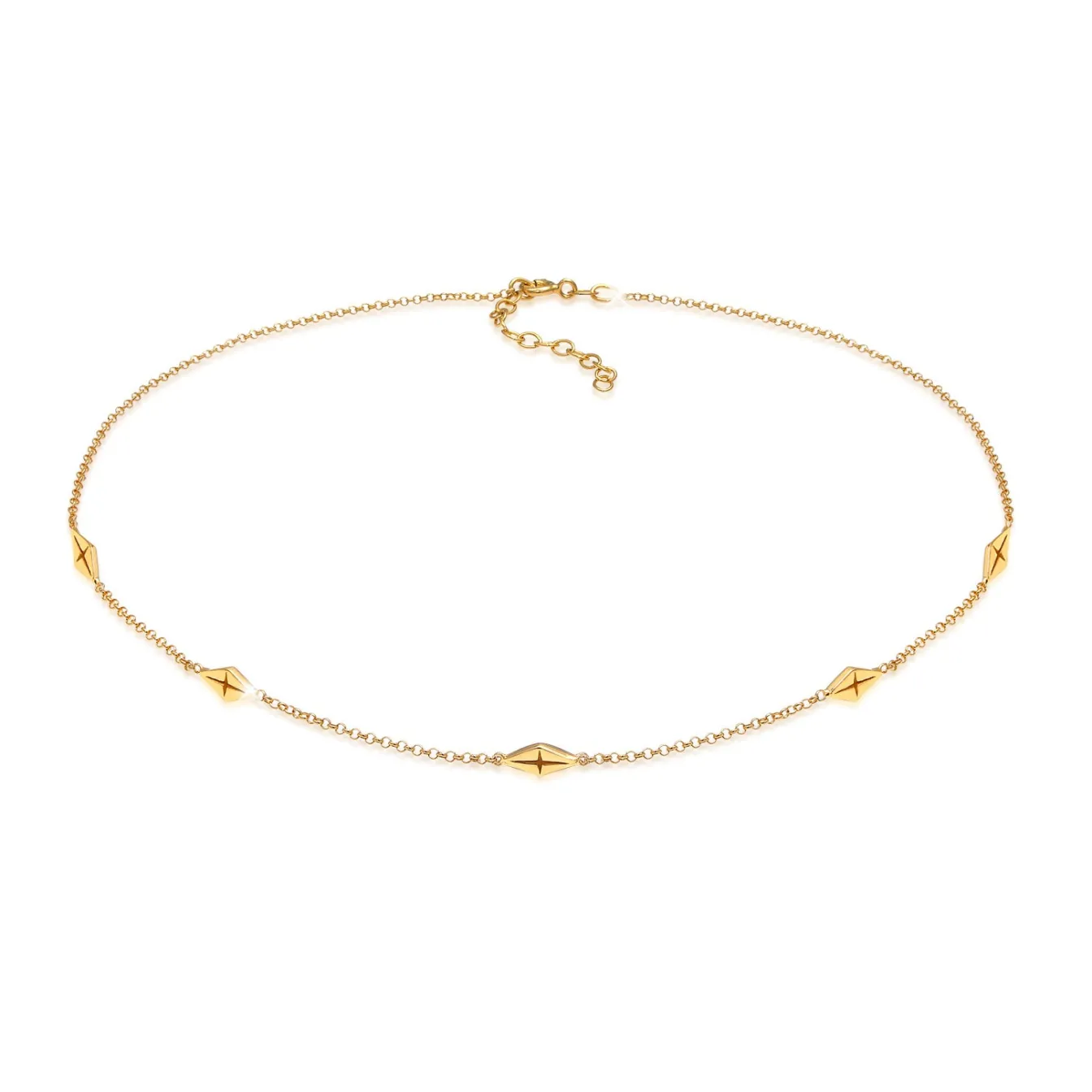 Elli "Choker Raute< Halsketten|Silber