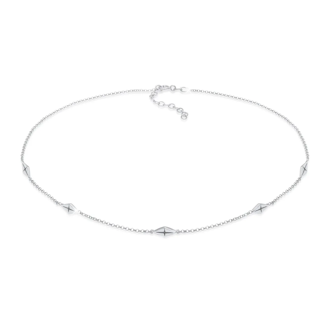 Elli "Choker Raute< Halsketten|Silber