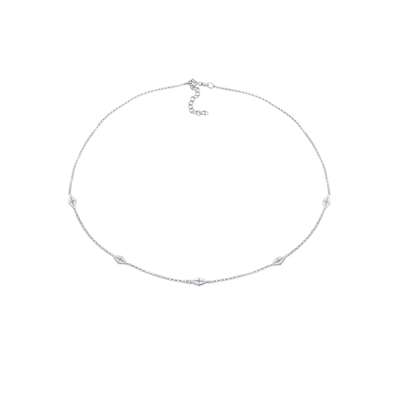 Elli "Choker Raute< Halsketten|Silber