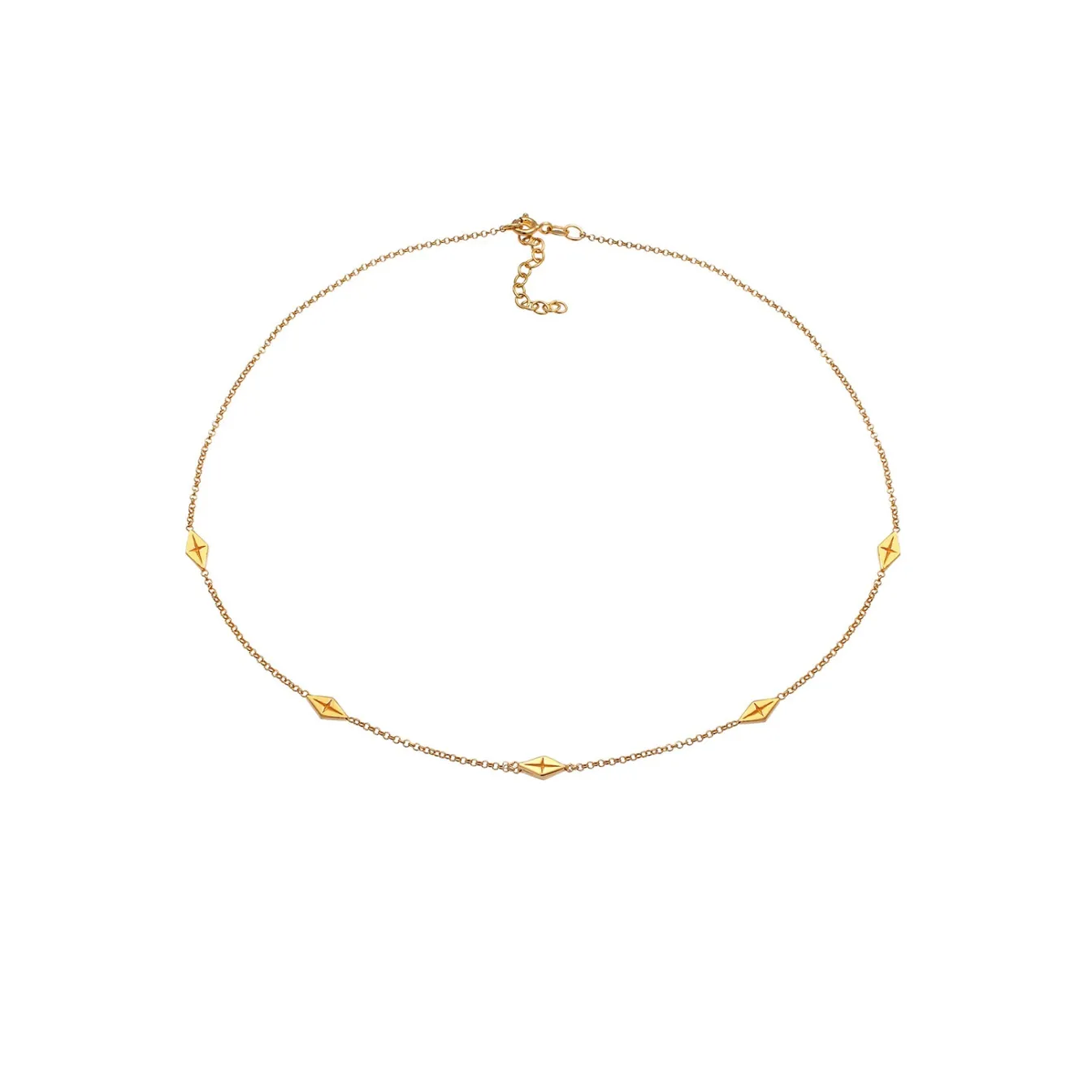 Elli "Choker Raute< Halsketten|Silber