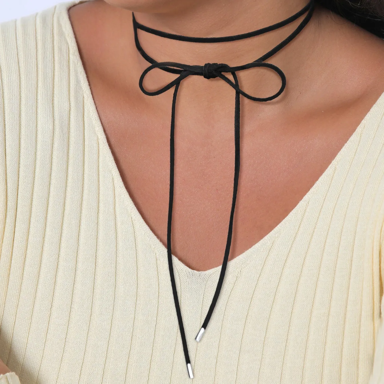 Elli "Choker Schleife | Kunstleder< Symbol-schmuck|Halsketten