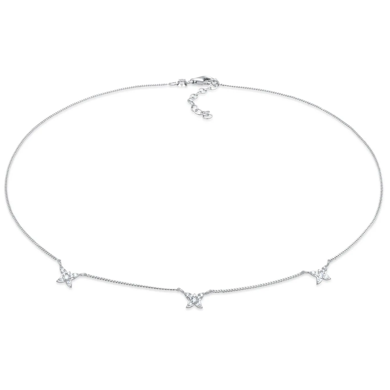 Elli "Choker Schmetterling | Zirkonia (Weiß)< Halsketten|Vergoldet