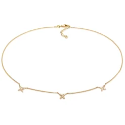 Elli "Choker Schmetterling | Zirkonia (Weiß)< Halsketten|Vergoldet