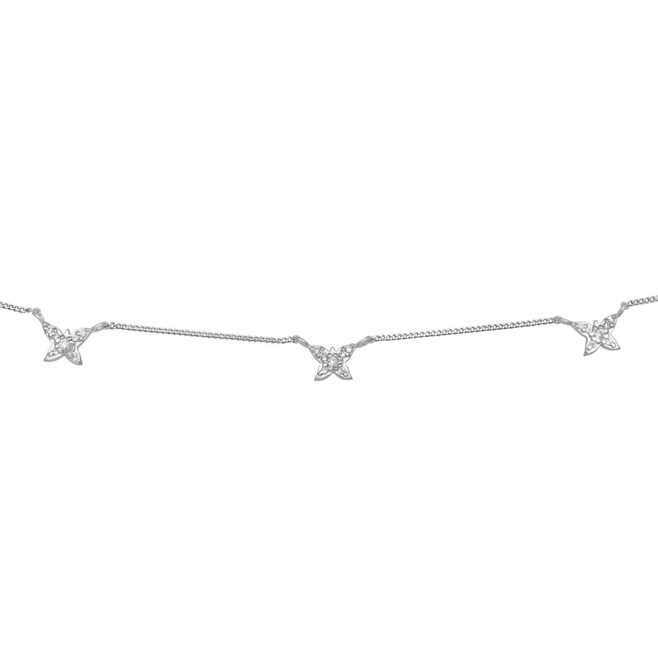 Elli "Choker Schmetterling | Zirkonia (Weiß)< Halsketten|Vergoldet