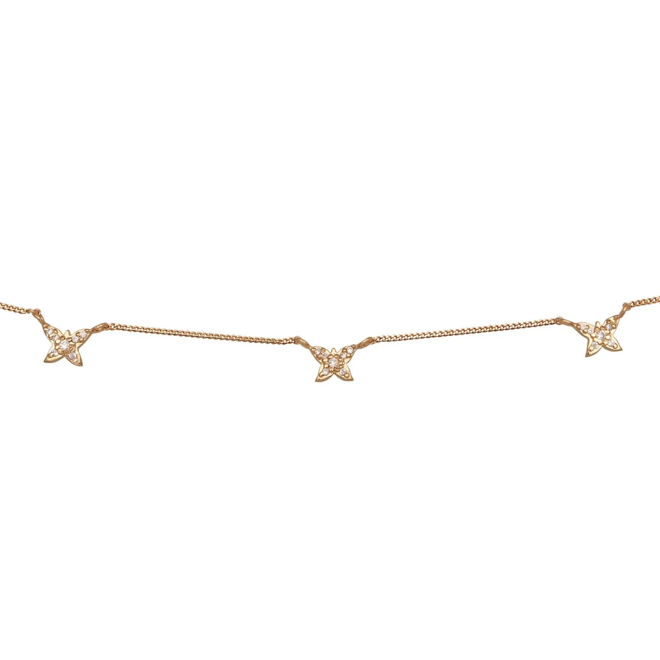 Elli "Choker Schmetterling | Zirkonia (Weiß)< Halsketten|Vergoldet
