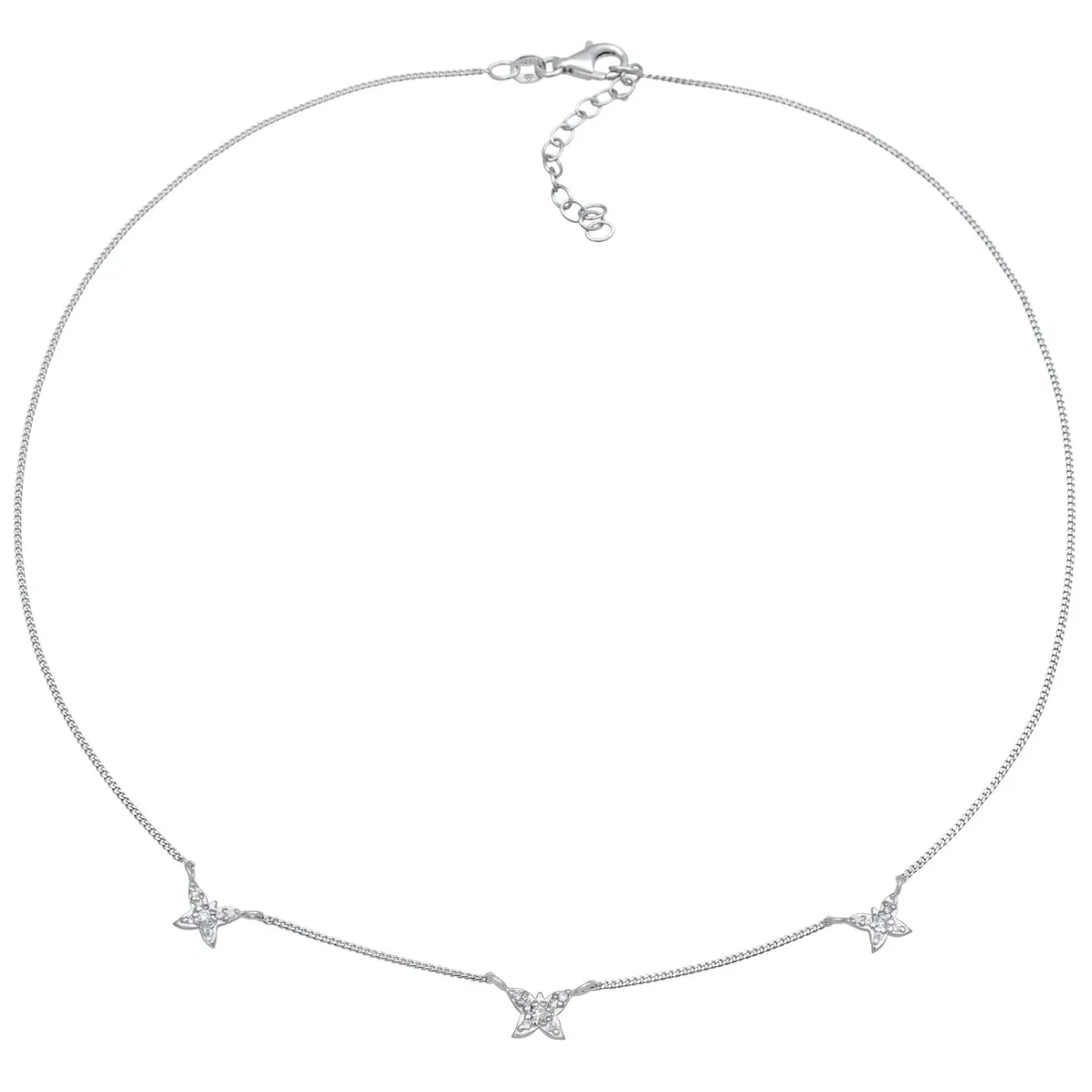 Elli "Choker Schmetterling | Zirkonia (Weiß)< Halsketten|Vergoldet
