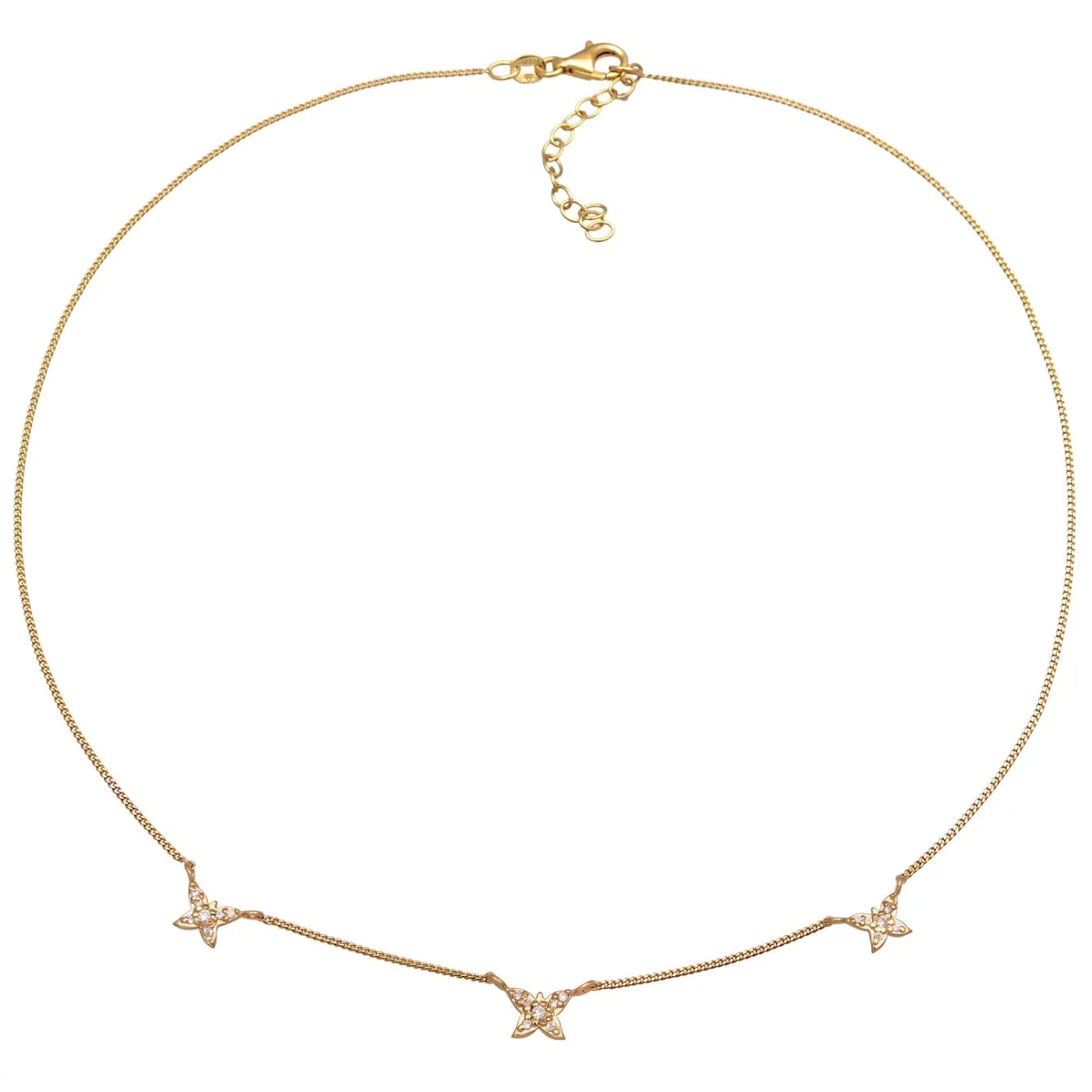 Elli "Choker Schmetterling | Zirkonia (Weiß)< Halsketten|Vergoldet