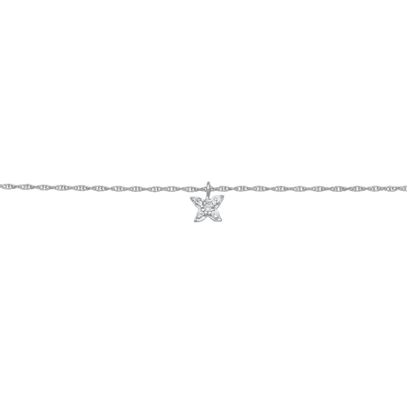 Elli "Choker Schmetterling Anhänger | Zirkonia (Weiß)< Halsketten|Vergoldet