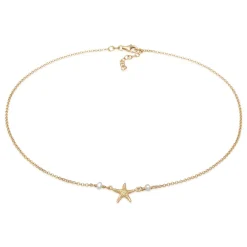 Elli "Choker Seestern | Süßwasserzuchtperle< Vergoldet|Symbol-schmuck
