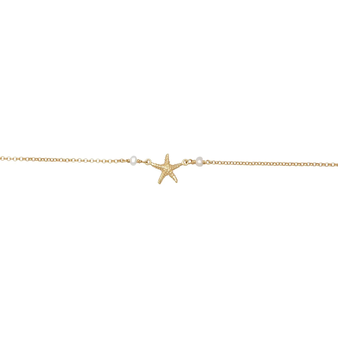 Elli "Choker Seestern | Süßwasserzuchtperle< Vergoldet|Symbol-schmuck
