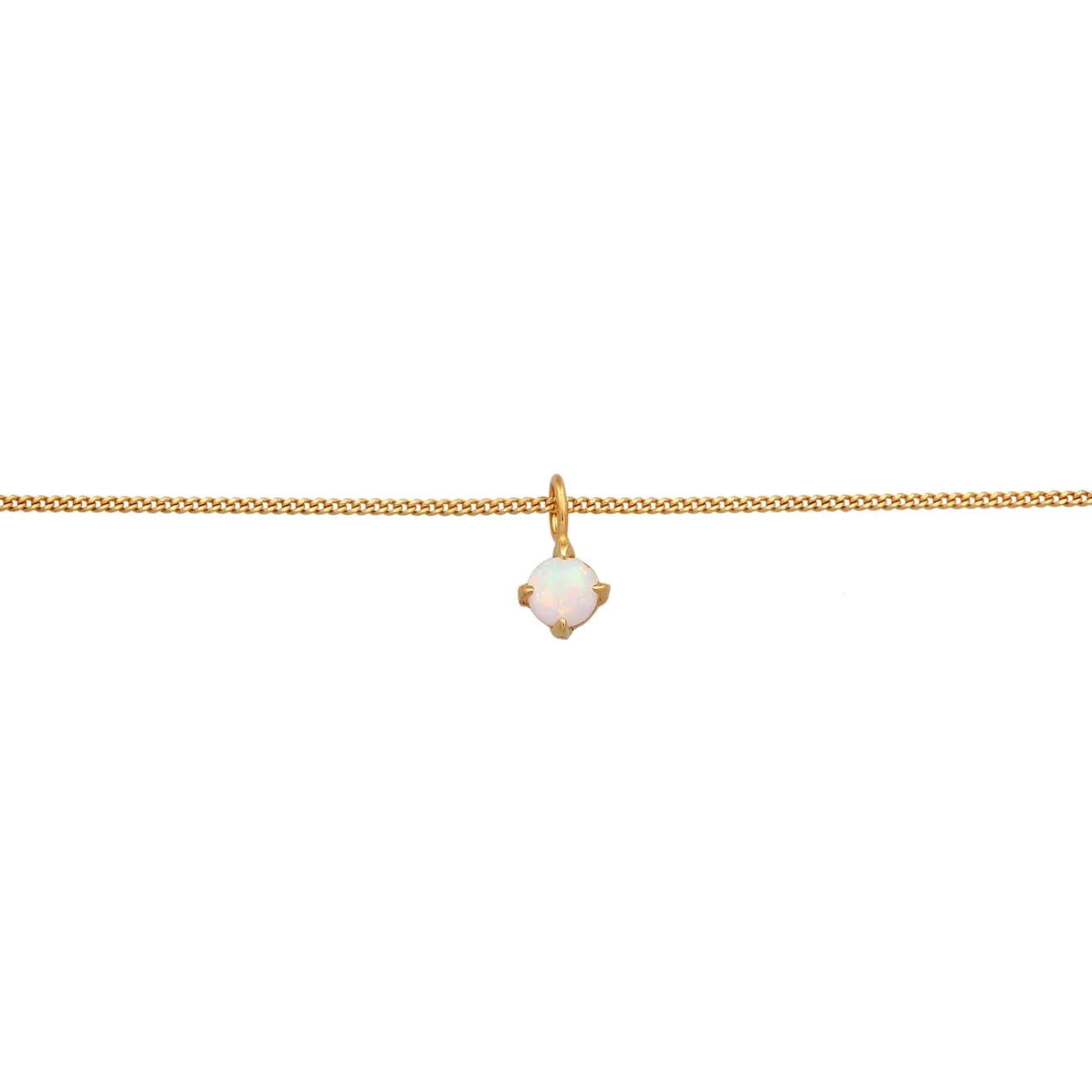 Elli "Choker Solitär | Opal (Weiß)< Halsketten|Vergoldet