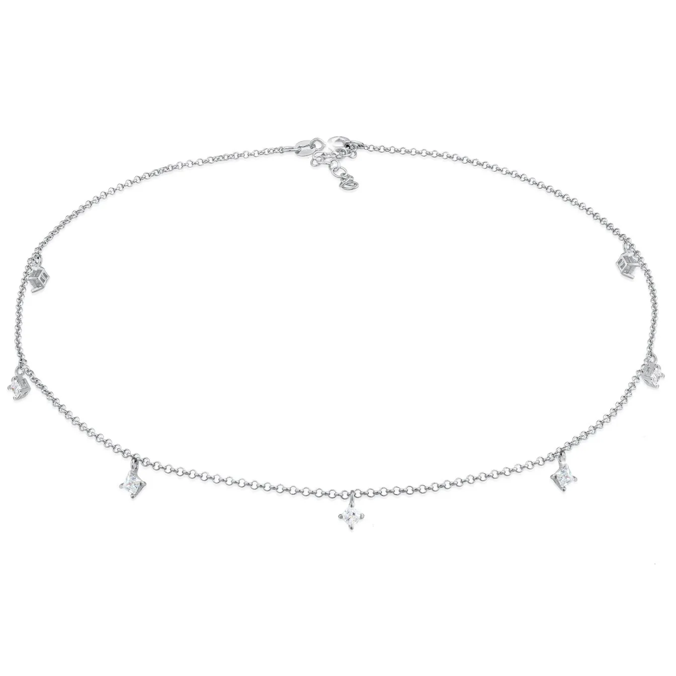 Elli "Choker Solitär | Zirkonia (Weiß)< Halsketten|Vergoldet