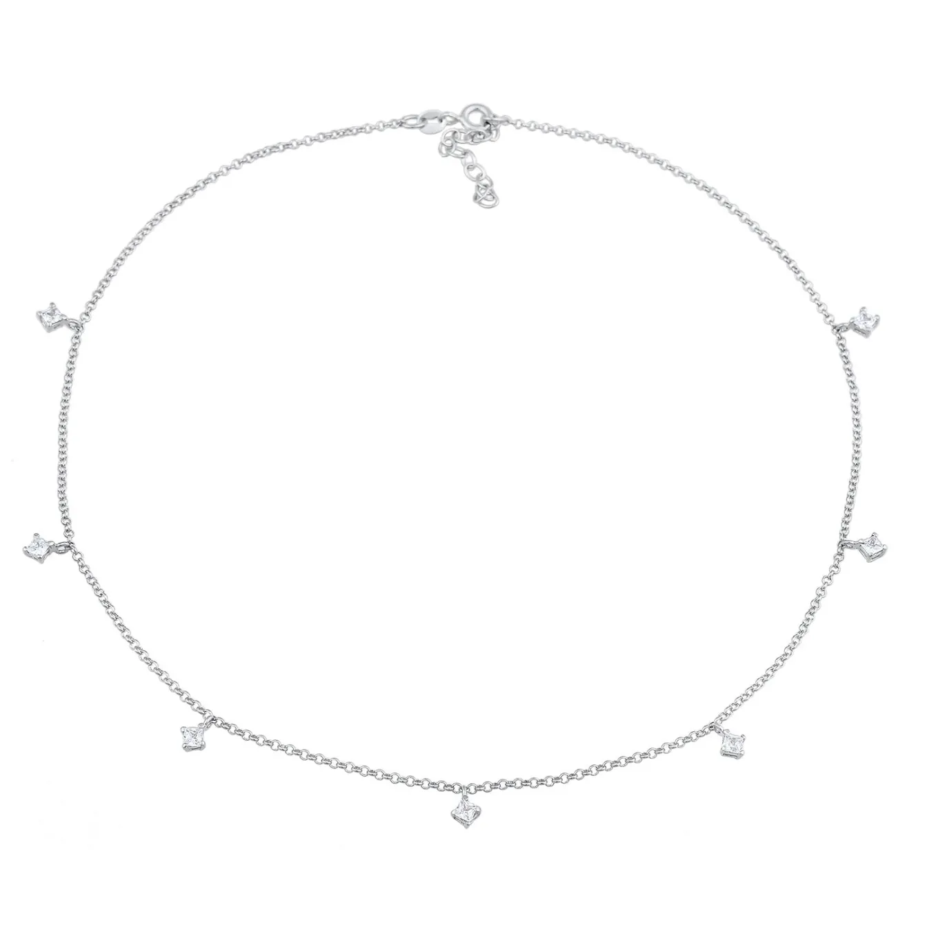 Elli "Choker Solitär | Zirkonia (Weiß)< Halsketten|Vergoldet
