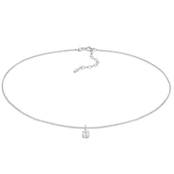 Elli "Choker Solitär | Zirkonia (Weiß)< Roségold|Halsketten