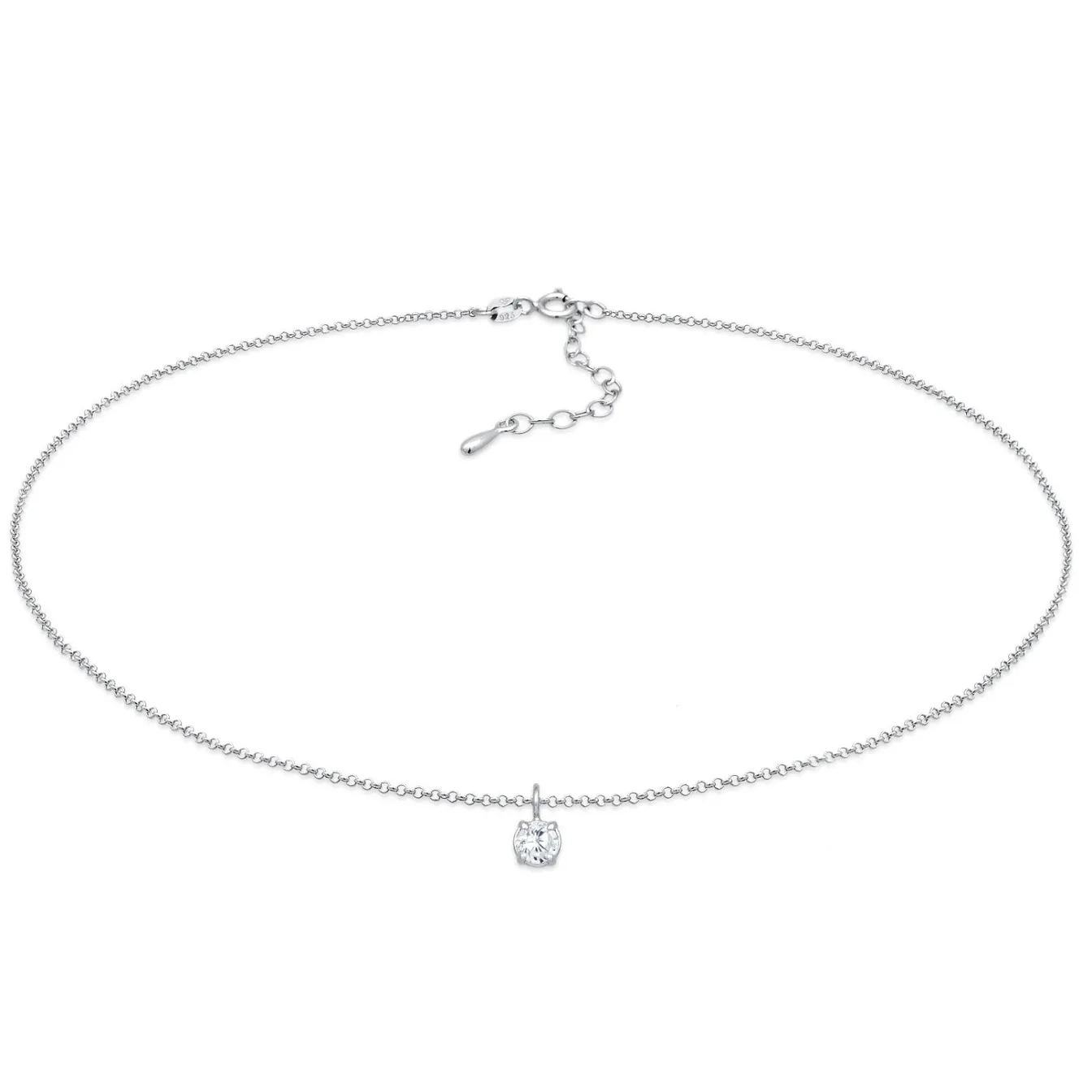 Elli "Choker Solitär | Zirkonia (Weiß)< Roségold|Halsketten