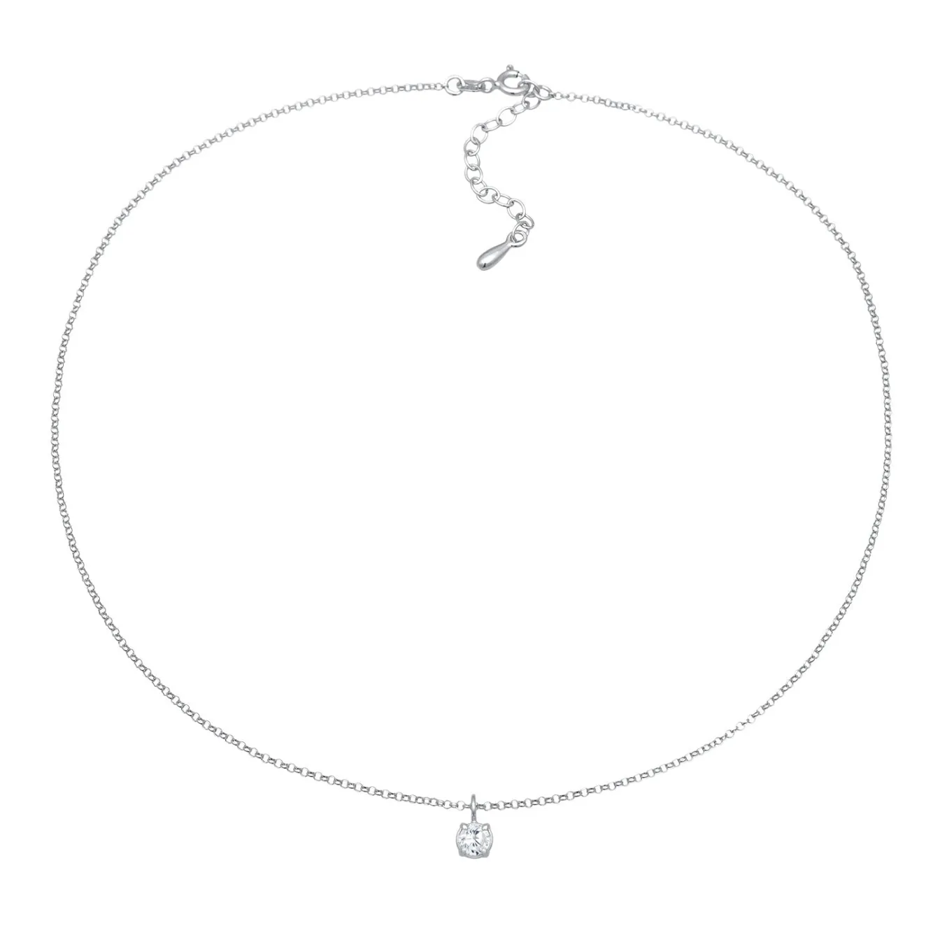 Elli "Choker Solitär | Zirkonia (Weiß)< Roségold|Halsketten