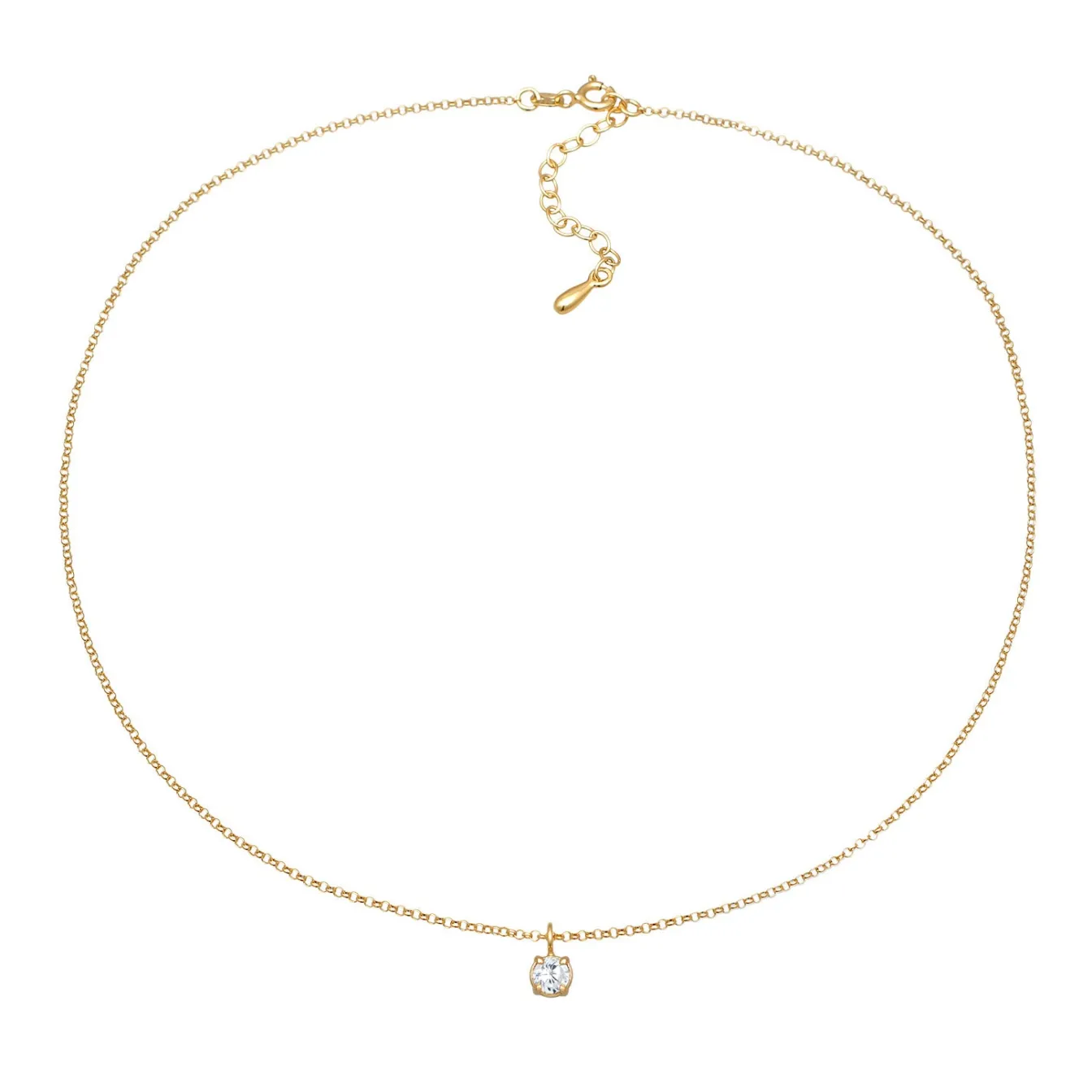 Elli "Choker Solitär | Zirkonia (Weiß)< Roségold|Halsketten