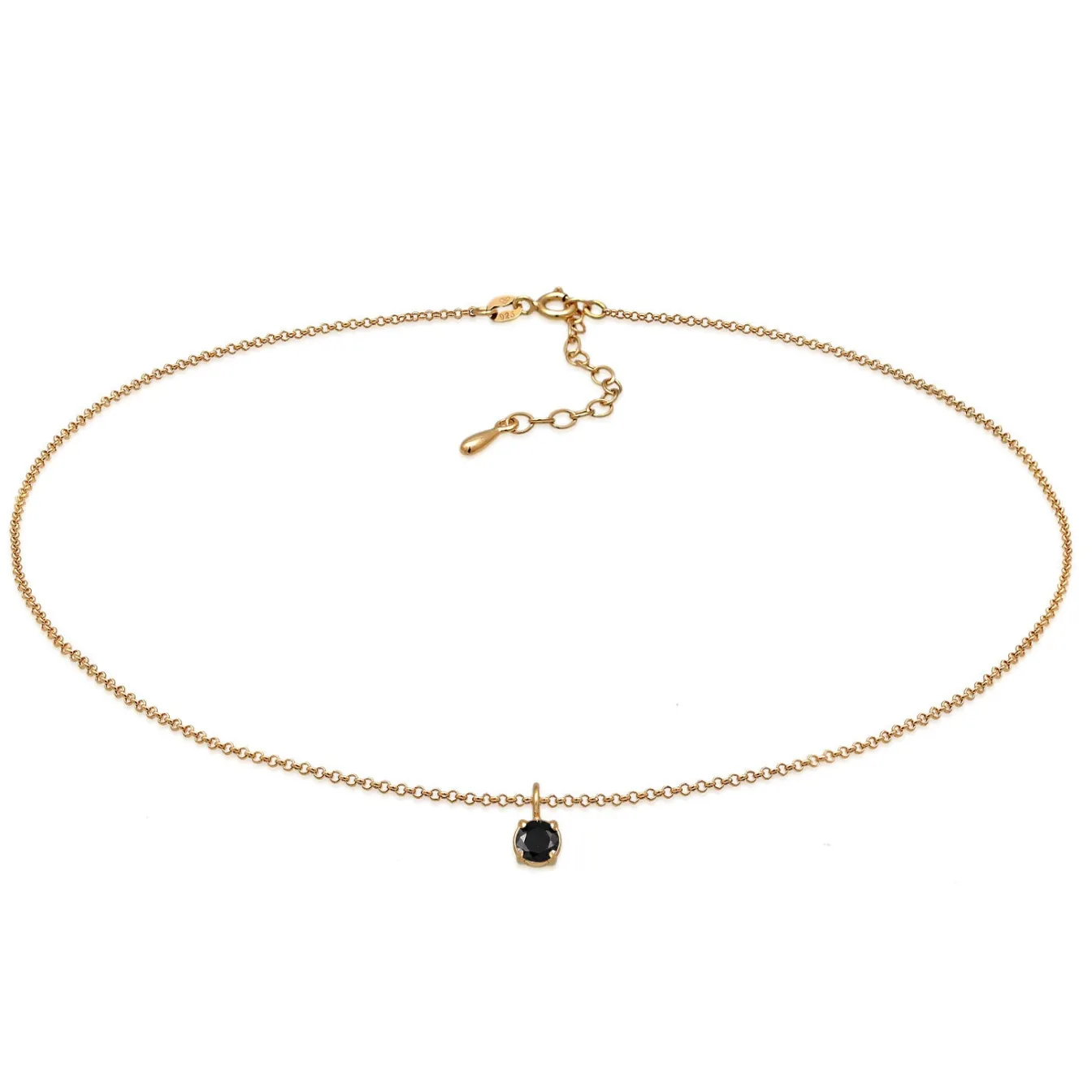 Elli "Choker Solitär | Zirkonia (Weiß)< Roségold|Halsketten