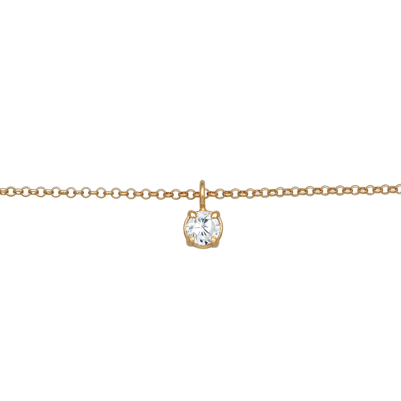 Elli "Choker Solitär | Zirkonia (Weiß)< Roségold|Halsketten