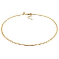 Elli "Choker Stäbchen-Panzerkette< Halsketten|Vergoldet