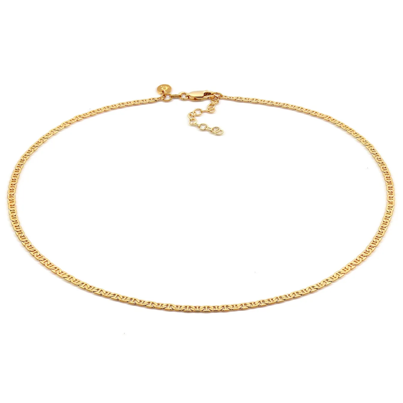 Elli "Choker Stäbchen-Panzerkette< Halsketten|Vergoldet