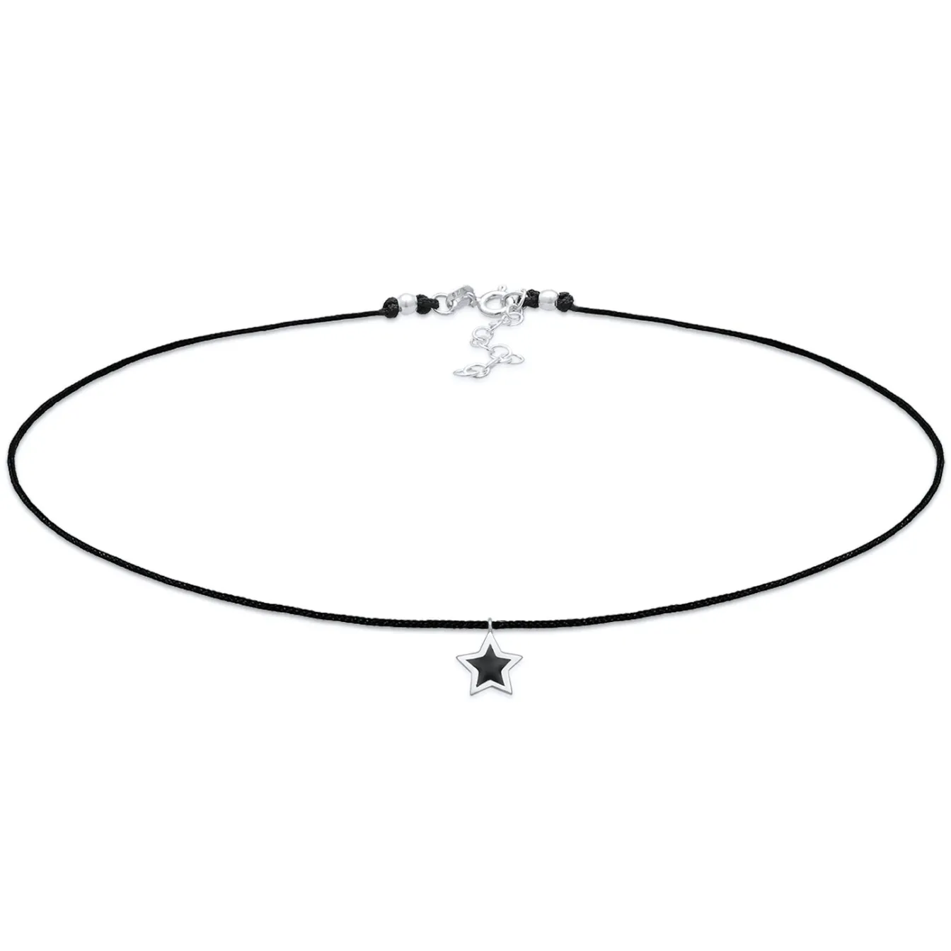 Elli "Choker Stern | Emaille, Textil< Halsketten|Silber