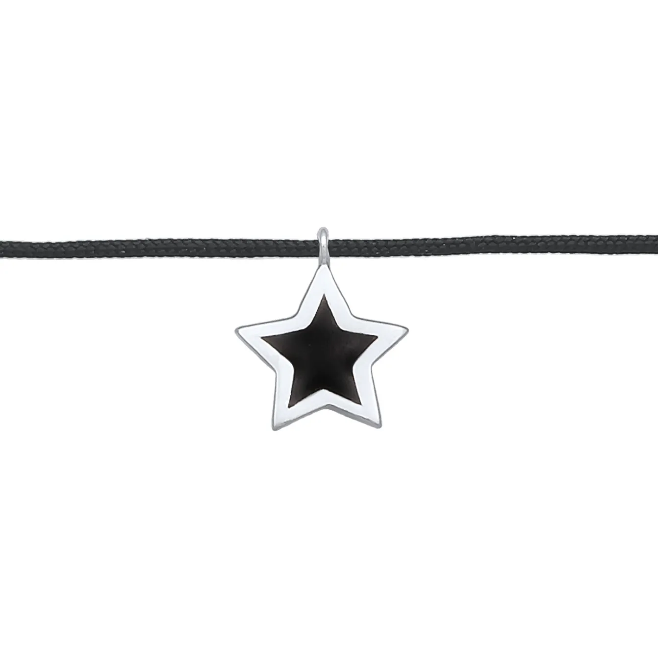 Elli "Choker Stern | Emaille, Textil< Halsketten|Silber