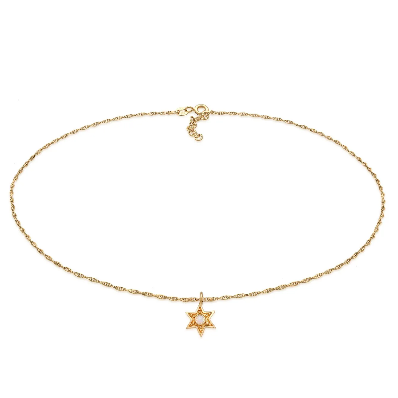 Elli "Choker Stern | Opal (Weiß)< Halsketten|Silber