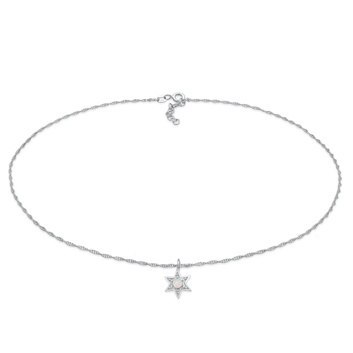 Elli "Choker Stern | Opal (Weiß)< Halsketten|Silber