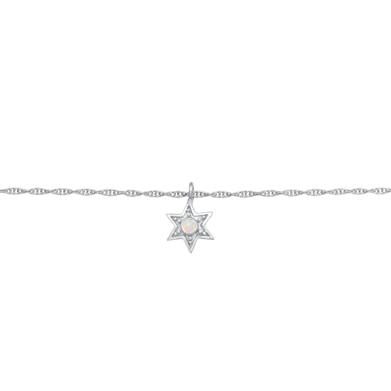 Elli "Choker Stern | Opal (Weiß)< Halsketten|Silber