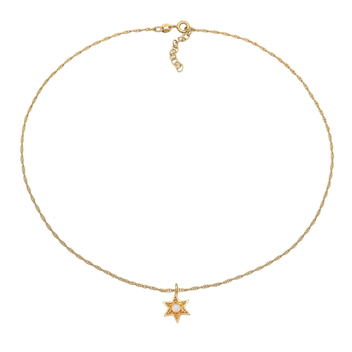 Elli "Choker Stern | Opal (Weiß)< Halsketten|Silber