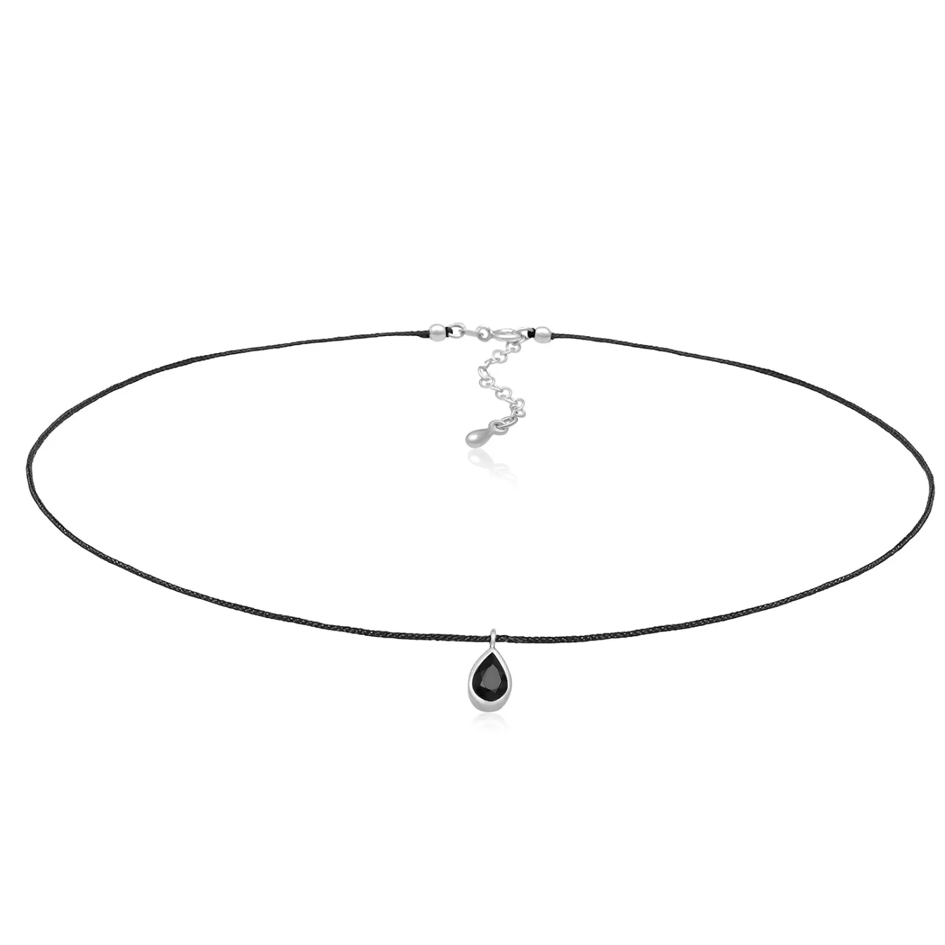 Elli "Choker Tropfen | Kristall (Schwarz), Nylon< Halsketten|Vergoldet