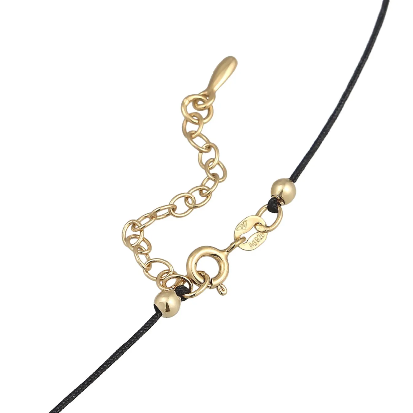 Elli "Choker Tropfen | Kristall (Schwarz), Nylon< Halsketten|Vergoldet