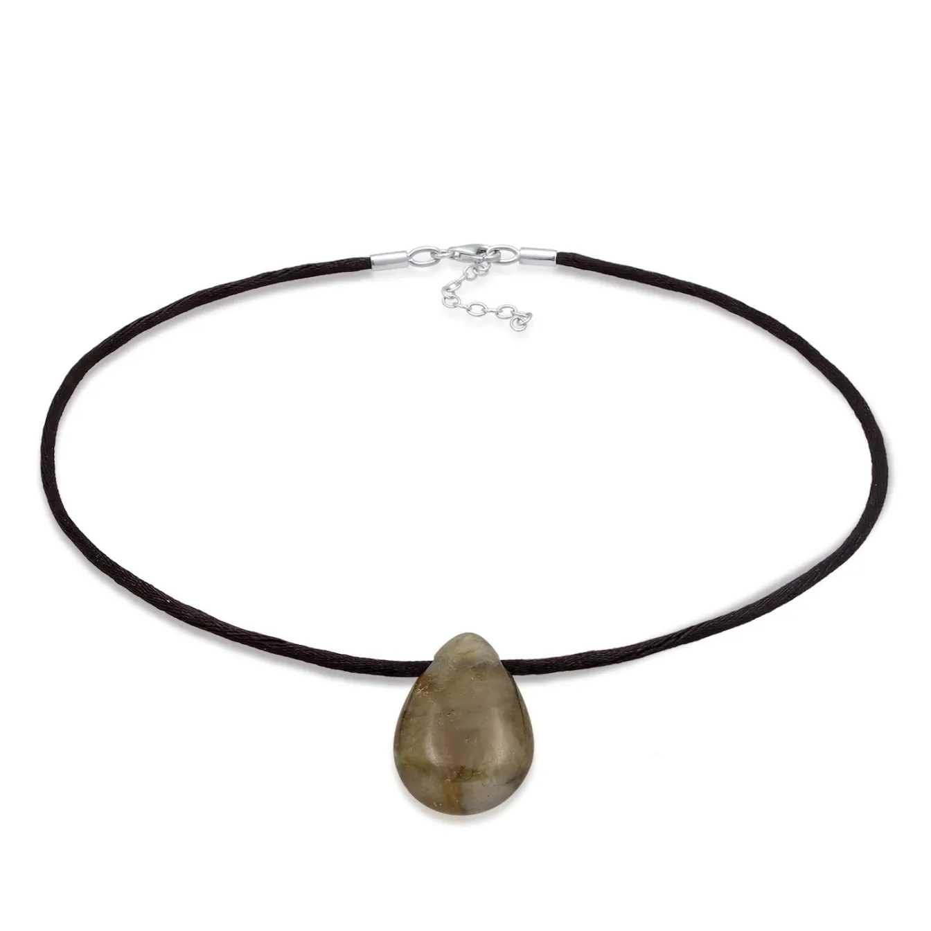 Elli "Choker Tropfen | Satin, Labaradorit< Halsketten