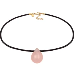 Elli "Choker Tropfen | Satin, Quarz< Halsketten
