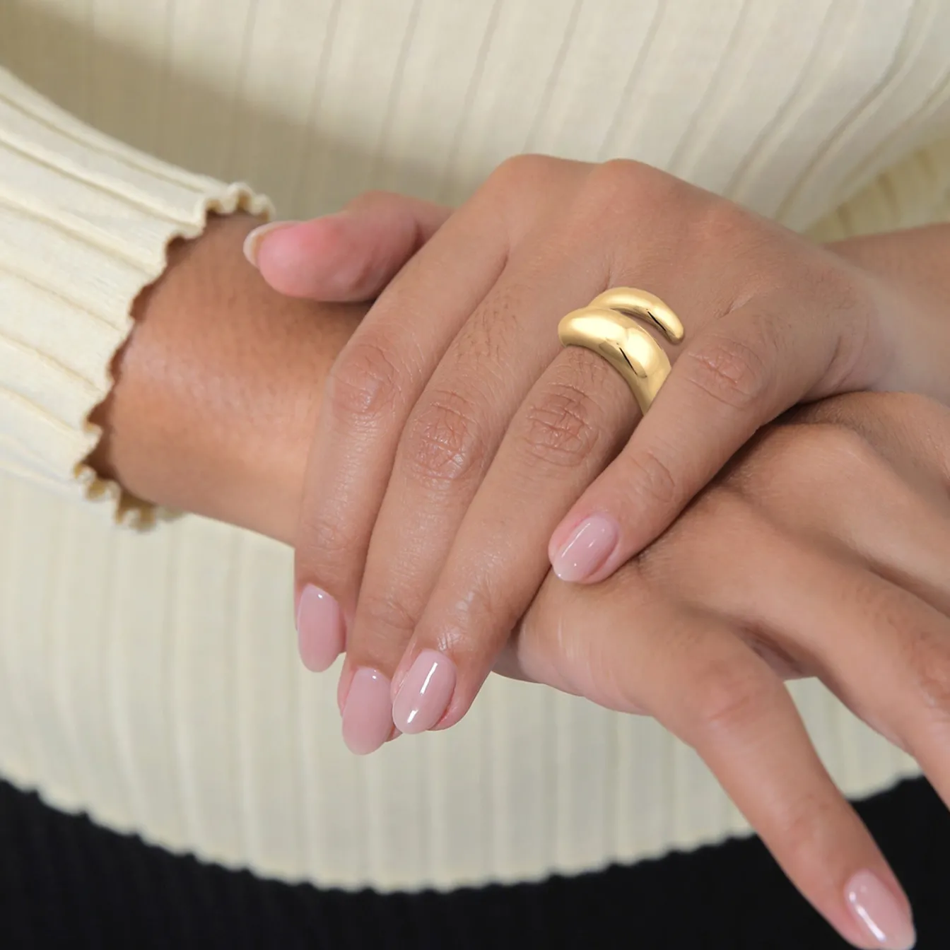 Elli "Chunky Wickelring< Vergoldet|Ringe