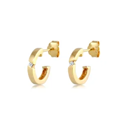 Elli "Creole | Diamant ( Weiß, 0,03 ct )< Ohrringe|Echtgold